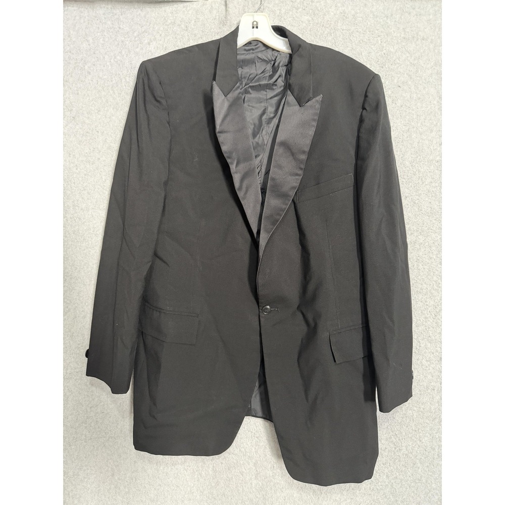 Vtg After Six Suit Jacket Mens 46R Black Tuxedo Pants Formal Party USA